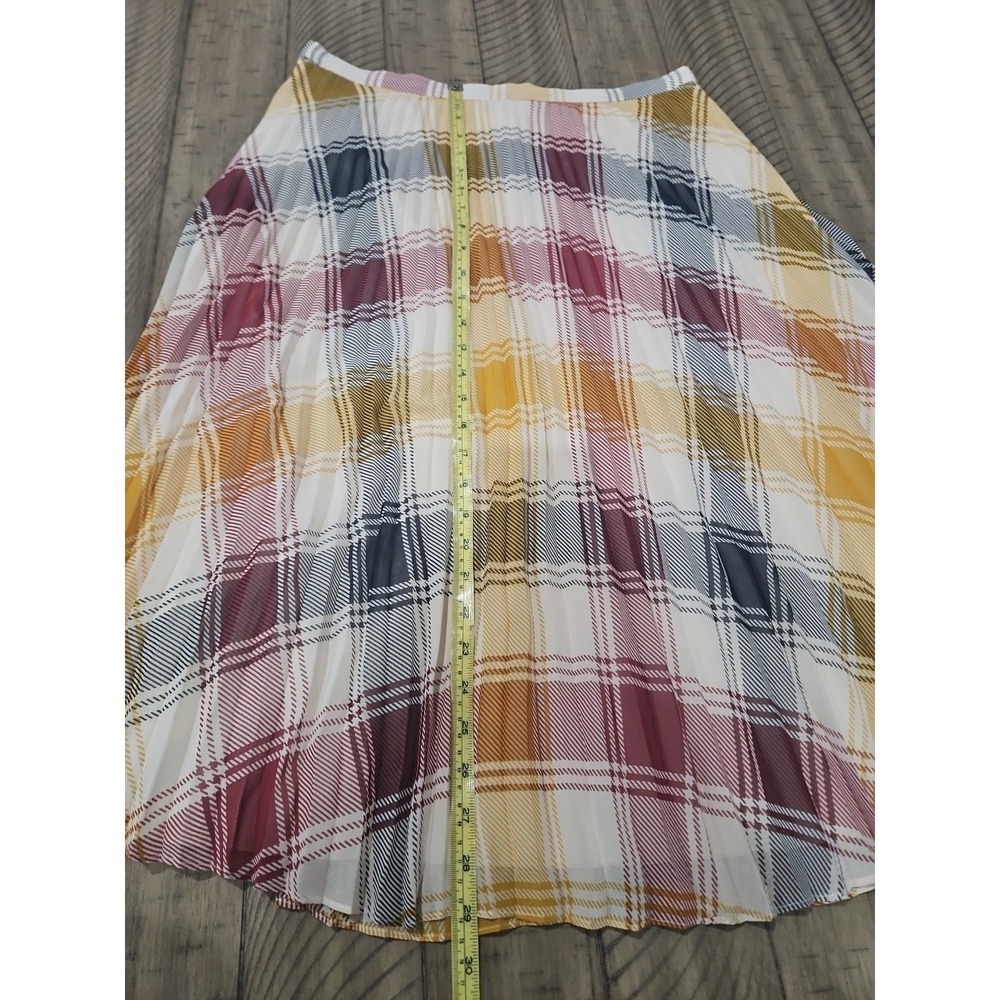 Ann Taylor Skirt 12 Plaid Accordion Pleat Midi Preppy Academia Elegant Timeless - Picture 11 of 14
